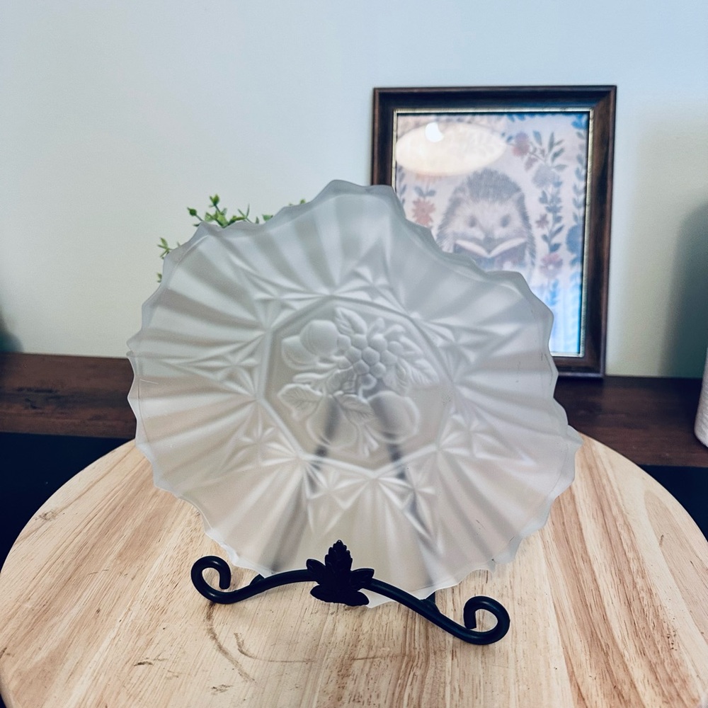 Vintage Frosted fruit Decorative Bowl